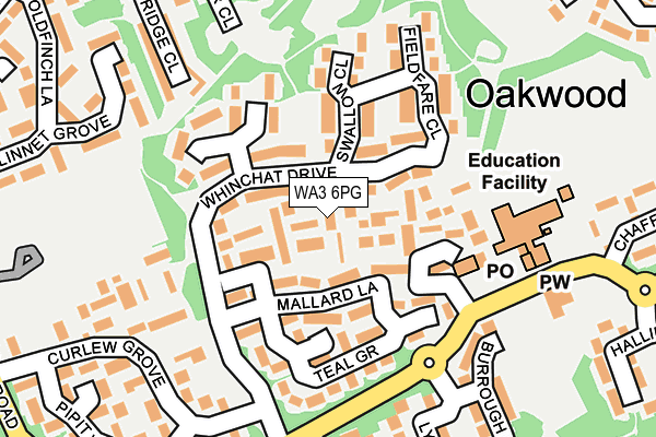 WA3 6PG map - OS OpenMap – Local (Ordnance Survey)