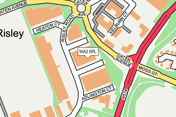 WA3 6PL map - OS OpenMap – Local (Ordnance Survey)
