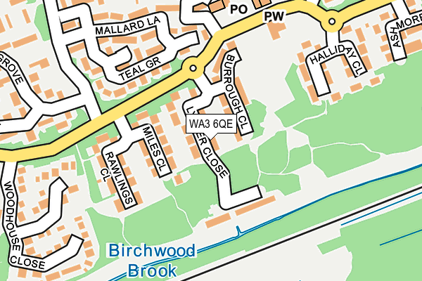 WA3 6QE map - OS OpenMap – Local (Ordnance Survey)