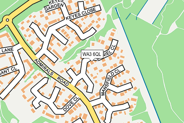 WA3 6QL map - OS OpenMap – Local (Ordnance Survey)
