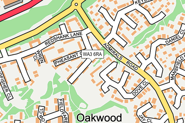 WA3 6RA map - OS OpenMap – Local (Ordnance Survey)