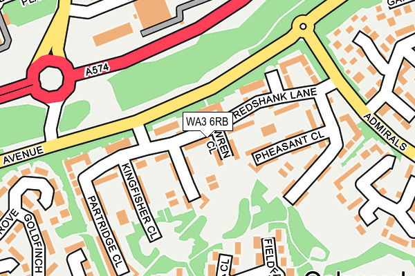 WA3 6RB map - OS OpenMap – Local (Ordnance Survey)
