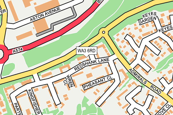 WA3 6RD map - OS OpenMap – Local (Ordnance Survey)