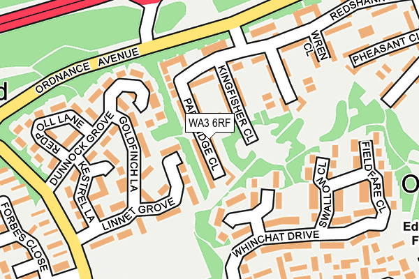 WA3 6RF map - OS OpenMap – Local (Ordnance Survey)