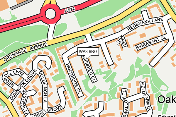 WA3 6RG map - OS OpenMap – Local (Ordnance Survey)