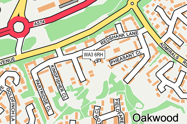 WA3 6RH map - OS OpenMap – Local (Ordnance Survey)