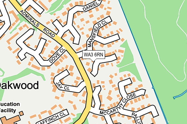 WA3 6RN map - OS OpenMap – Local (Ordnance Survey)