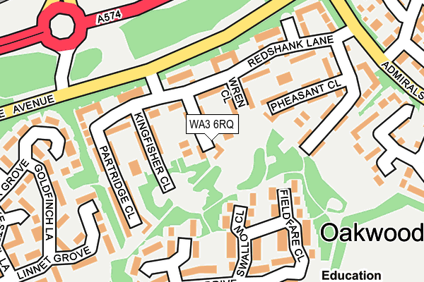 WA3 6RQ map - OS OpenMap – Local (Ordnance Survey)