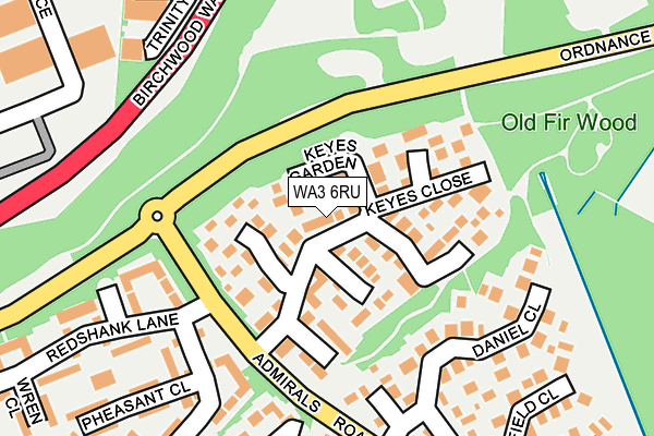 WA3 6RU map - OS OpenMap – Local (Ordnance Survey)