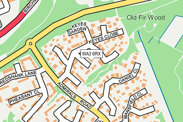 WA3 6RX map - OS OpenMap – Local (Ordnance Survey)