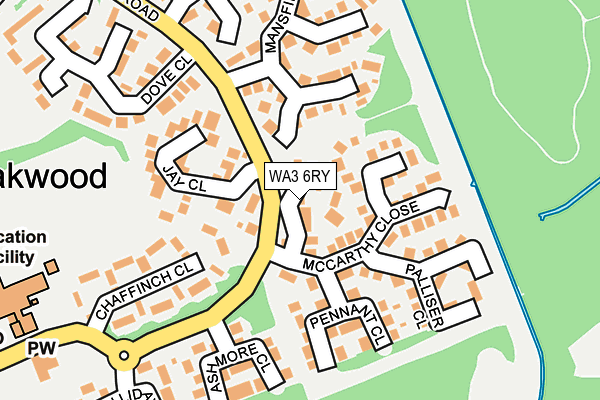 WA3 6RY map - OS OpenMap – Local (Ordnance Survey)