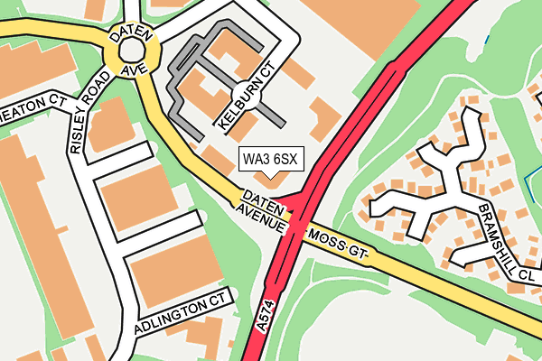 WA3 6SX map - OS OpenMap – Local (Ordnance Survey)