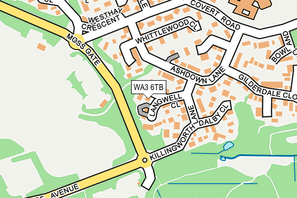 WA3 6TB map - OS OpenMap – Local (Ordnance Survey)
