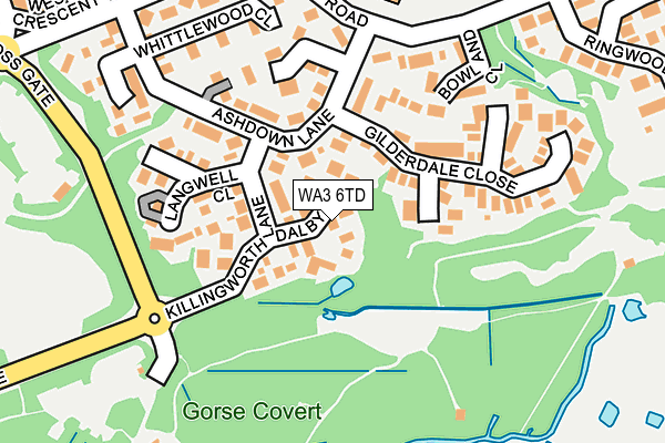 WA3 6TD map - OS OpenMap – Local (Ordnance Survey)