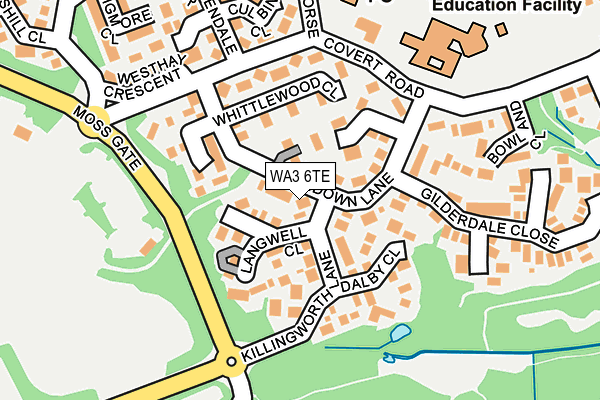 WA3 6TE map - OS OpenMap – Local (Ordnance Survey)