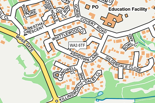 WA3 6TF map - OS OpenMap – Local (Ordnance Survey)
