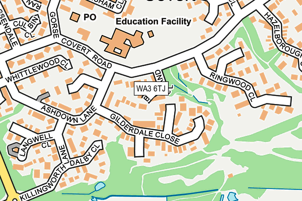 WA3 6TJ map - OS OpenMap – Local (Ordnance Survey)