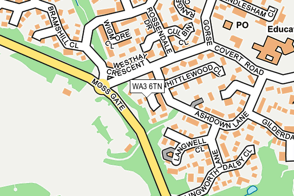 WA3 6TN map - OS OpenMap – Local (Ordnance Survey)