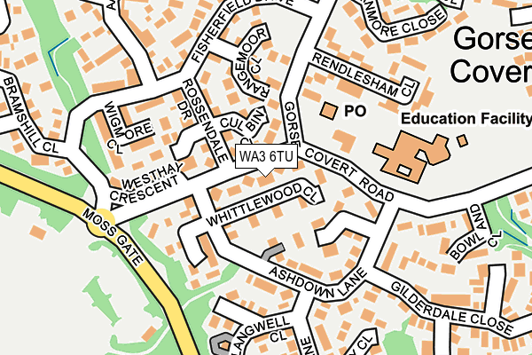 WA3 6TU map - OS OpenMap – Local (Ordnance Survey)