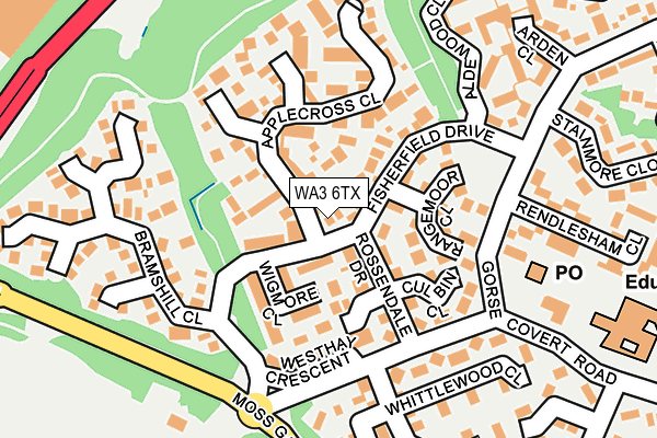 WA3 6TX map - OS OpenMap – Local (Ordnance Survey)