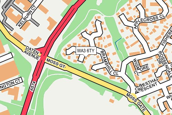 WA3 6TY map - OS OpenMap – Local (Ordnance Survey)
