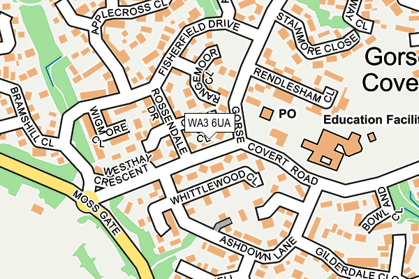 WA3 6UA map - OS OpenMap – Local (Ordnance Survey)