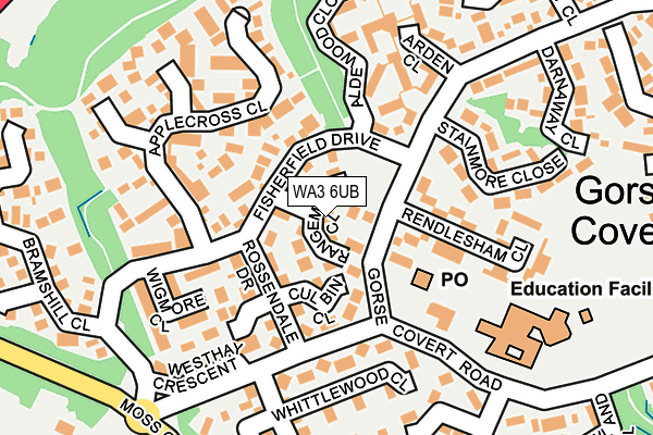 WA3 6UB map - OS OpenMap – Local (Ordnance Survey)