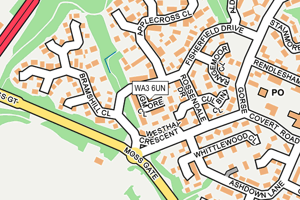 WA3 6UN map - OS OpenMap – Local (Ordnance Survey)