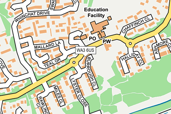 WA3 6US map - OS OpenMap – Local (Ordnance Survey)