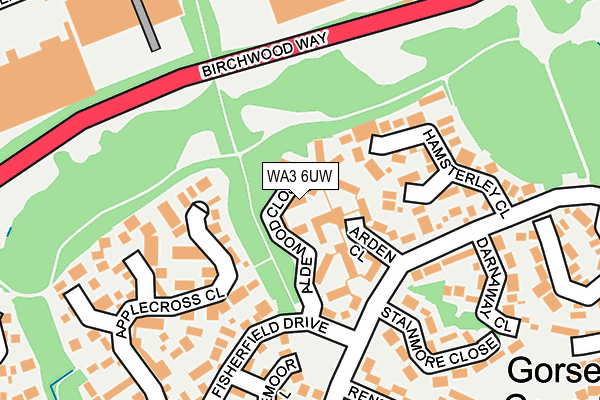 WA3 6UW map - OS OpenMap – Local (Ordnance Survey)