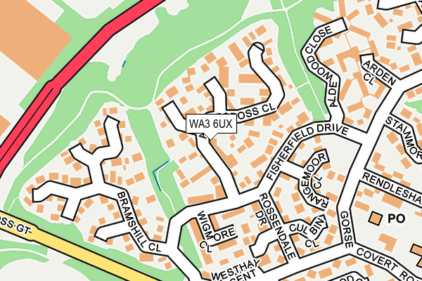 WA3 6UX map - OS OpenMap – Local (Ordnance Survey)