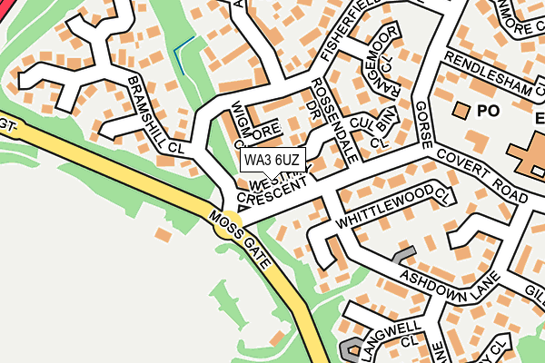 WA3 6UZ map - OS OpenMap – Local (Ordnance Survey)