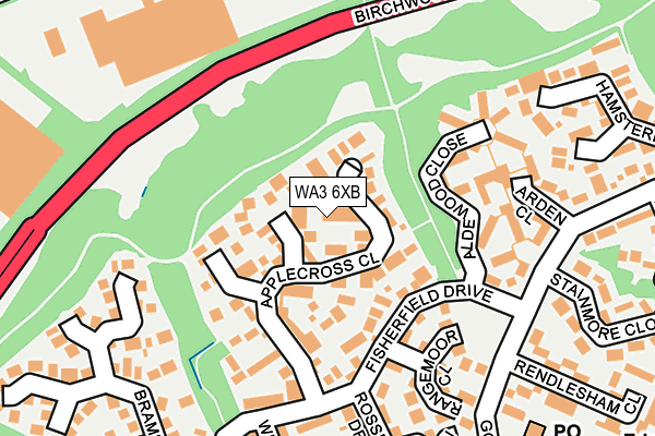 WA3 6XB map - OS OpenMap – Local (Ordnance Survey)