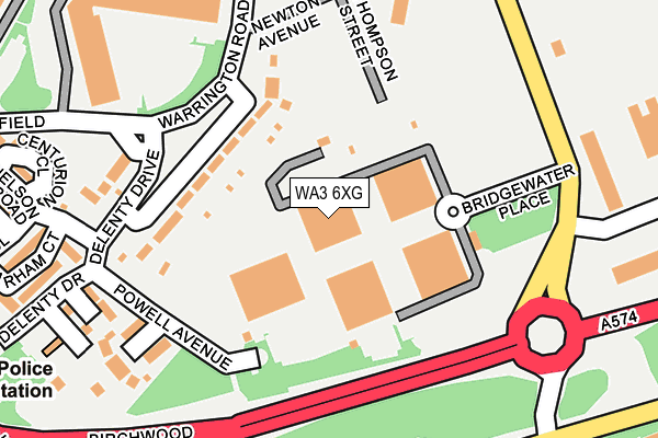 WA3 6XG map - OS OpenMap – Local (Ordnance Survey)