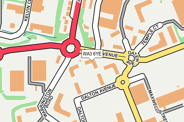 WA3 6YE map - OS OpenMap – Local (Ordnance Survey)