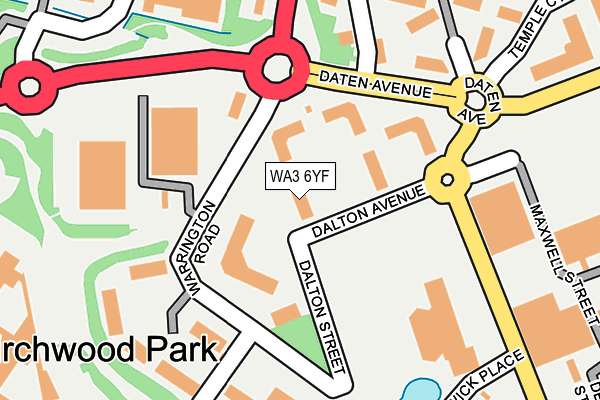 WA3 6YF map - OS OpenMap – Local (Ordnance Survey)
