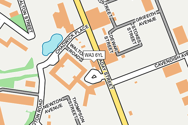 WA3 6YL map - OS OpenMap – Local (Ordnance Survey)