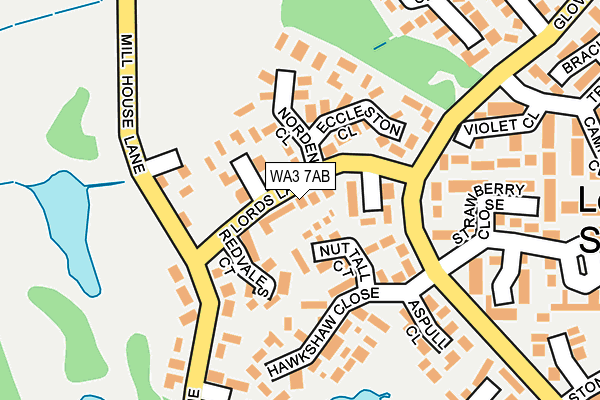 WA3 7AB map - OS OpenMap – Local (Ordnance Survey)
