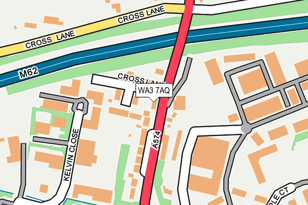 WA3 7AQ map - OS OpenMap – Local (Ordnance Survey)
