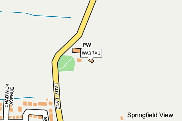 WA3 7AU map - OS OpenMap – Local (Ordnance Survey)