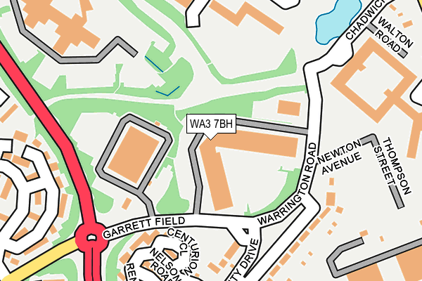 WA3 7BH map - OS OpenMap – Local (Ordnance Survey)