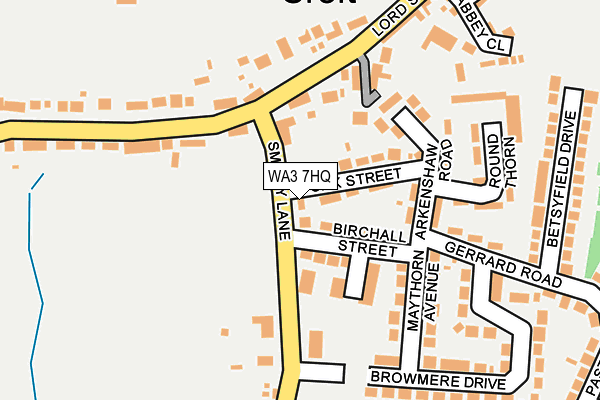 WA3 7HQ map - OS OpenMap – Local (Ordnance Survey)