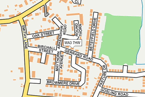 WA3 7HW map - OS OpenMap – Local (Ordnance Survey)