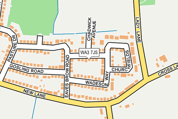 WA3 7JS map - OS OpenMap – Local (Ordnance Survey)
