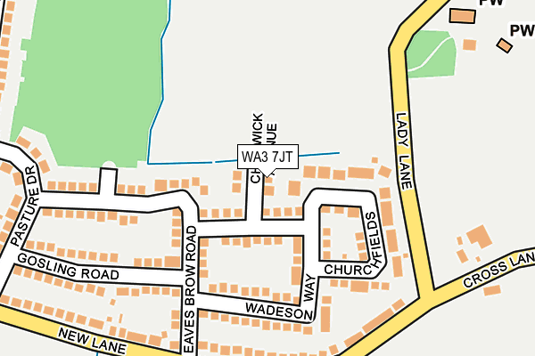 WA3 7JT map - OS OpenMap – Local (Ordnance Survey)