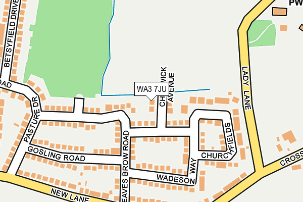 WA3 7JU map - OS OpenMap – Local (Ordnance Survey)