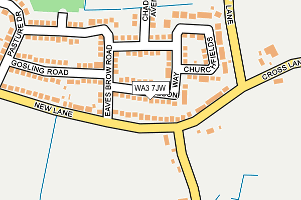 WA3 7JW map - OS OpenMap – Local (Ordnance Survey)