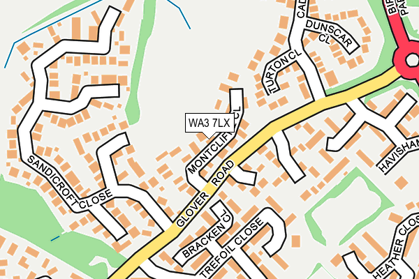WA3 7LX map - OS OpenMap – Local (Ordnance Survey)