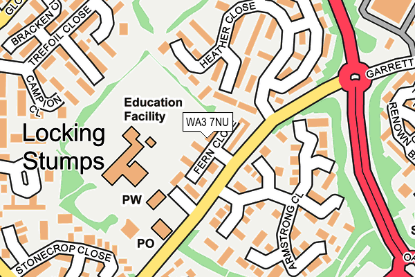 WA3 7NU map - OS OpenMap – Local (Ordnance Survey)