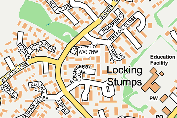 WA3 7NW map - OS OpenMap – Local (Ordnance Survey)